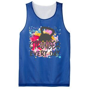 Stronger Every Day Workout And Fitness Gift Mesh Reversible Basketball Jersey Tank