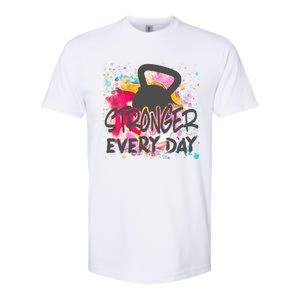 Stronger Every Day Workout And Fitness Gift Softstyle CVC T-Shirt