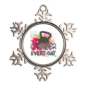 Stronger Every Day Workout And Fitness Gift Metallic Star Ornament