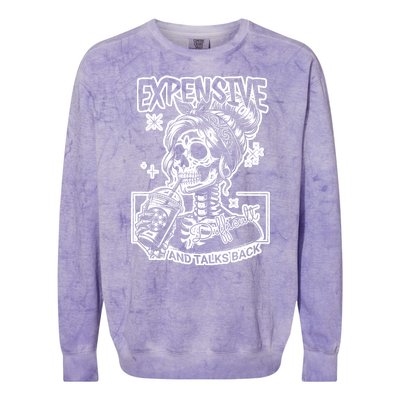 Skeleton Expensive Difficult And Talks Back Mom Colorblast Crewneck Sweatshirt