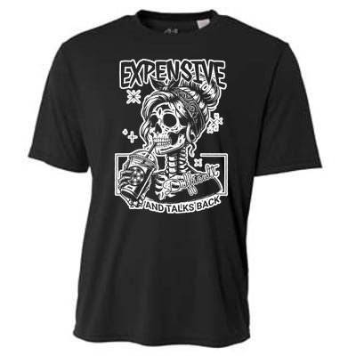 Skeleton Expensive Difficult And Talks Back Mom Cooling Performance Crew T-Shirt