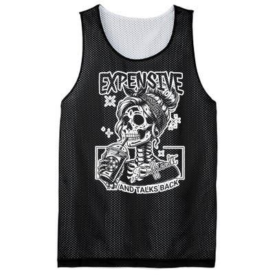 Skeleton Expensive Difficult And Talks Back Mom Mesh Reversible Basketball Jersey Tank