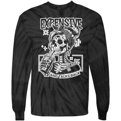 Skeleton Expensive Difficult And Talks Back Mom Tie-Dye Long Sleeve Shirt