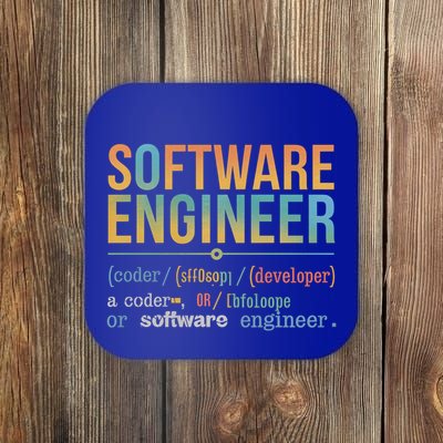 Software Engineer Definition Funny For Coders And Programmer Gift Coaster