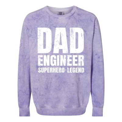 Superhero Engineer Dad Funny Gift Great Gift Colorblast Crewneck Sweatshirt