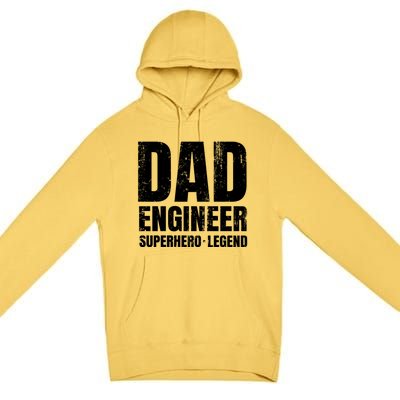 Superhero Engineer Dad Funny Gift Great Gift Premium Pullover Hoodie