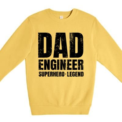 Superhero Engineer Dad Funny Gift Great Gift Premium Crewneck Sweatshirt