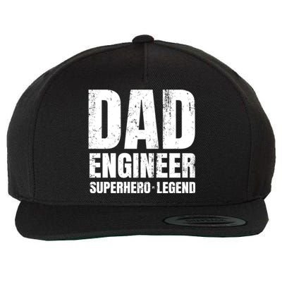 Superhero Engineer Dad Funny Gift Great Gift Wool Snapback Cap