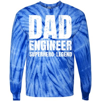 Superhero Engineer Dad Funny Gift Great Gift Tie-Dye Long Sleeve Shirt