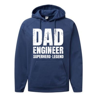 Superhero Engineer Dad Funny Gift Great Gift Performance Fleece Hoodie