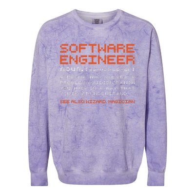 Software Engineer Developer Definition Programming Colorblast Crewneck Sweatshirt