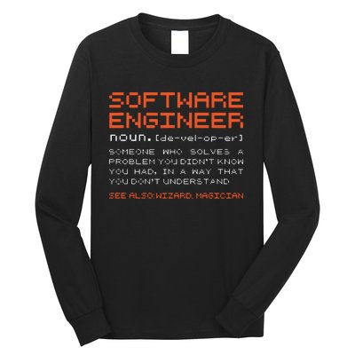 Software Engineer Developer Definition Programming Long Sleeve Shirt