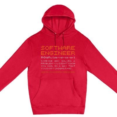 Software Engineer Developer Definition Programming Premium Pullover Hoodie