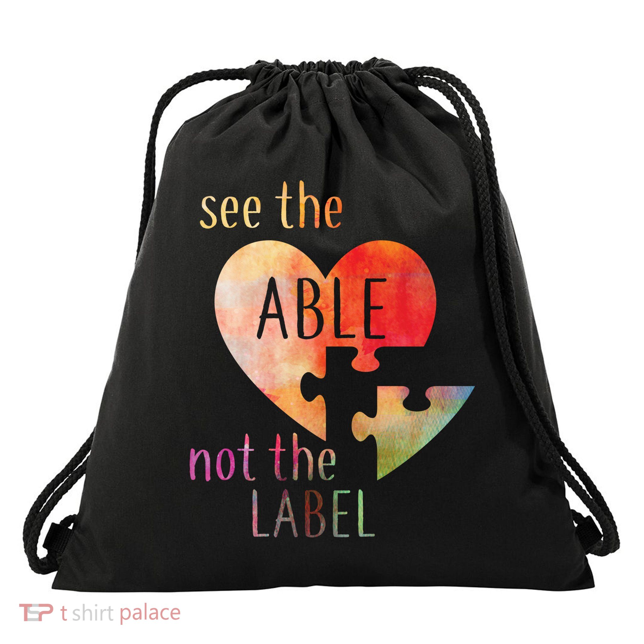See The Able Not The Label Autism Drawstring Bag