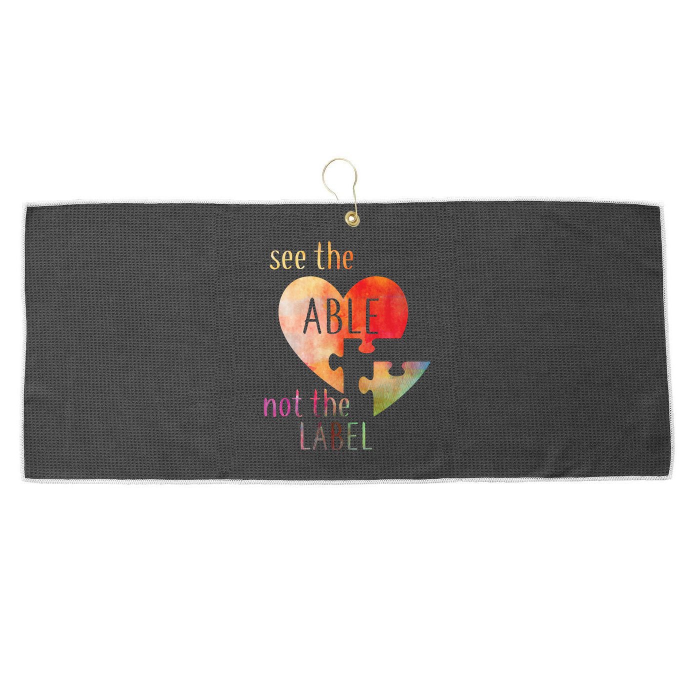 See The Able Not The Label Autism Large Microfiber Waffle Golf Towel