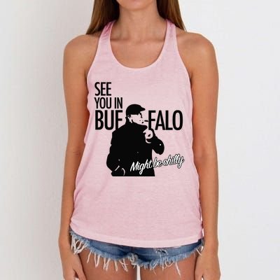 See You In Buffalo Might Be Chilly Women's Knotted Racerback Tank