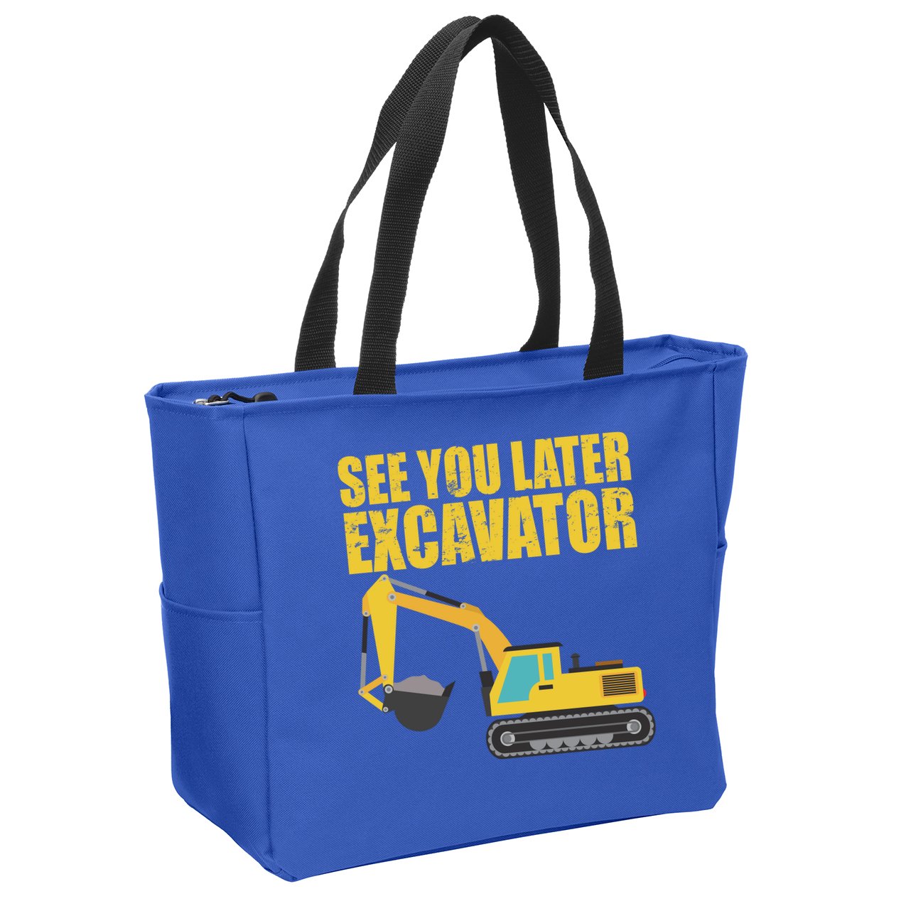 See You Later Excavator Zip Tote Bag