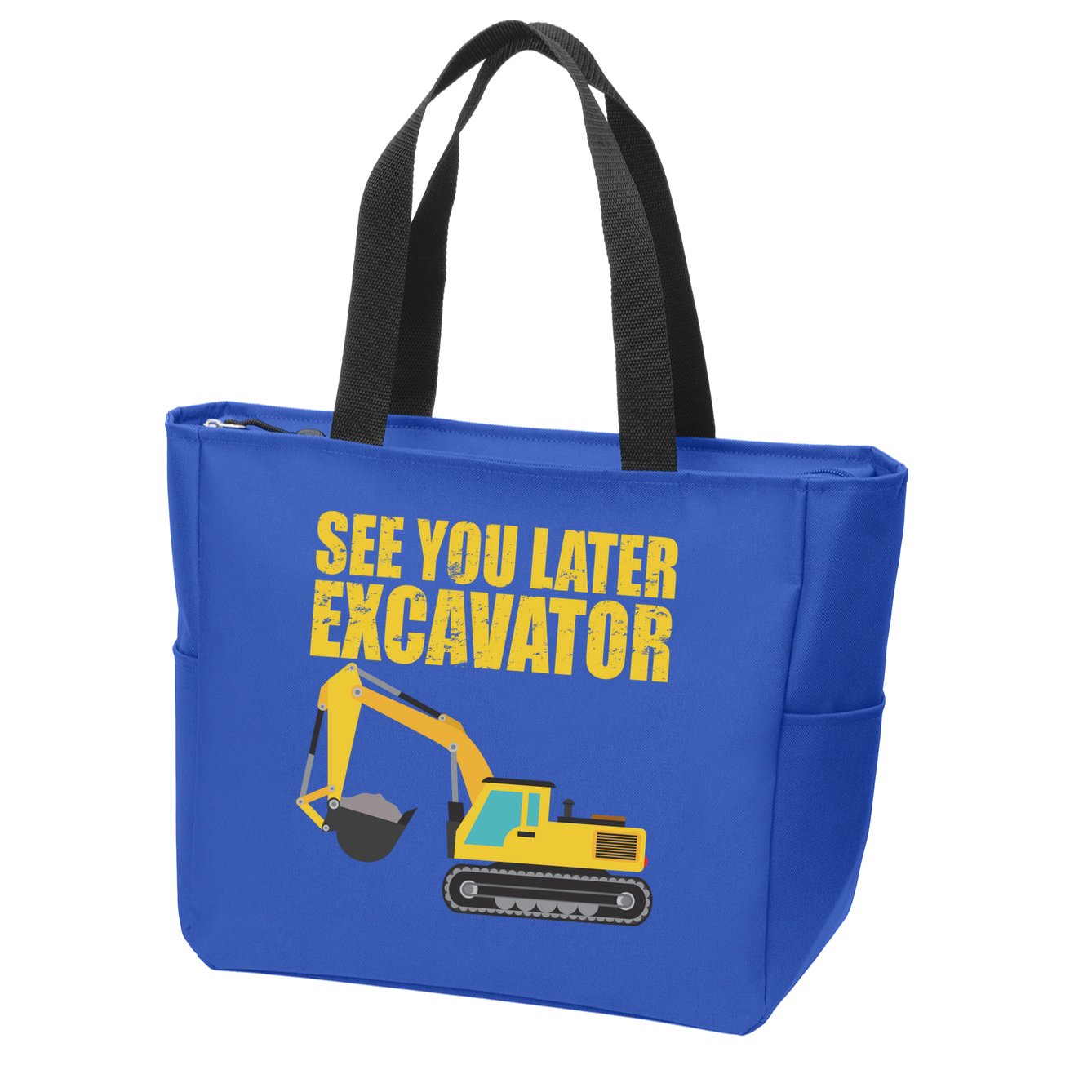 See You Later Excavator Zip Tote Bag