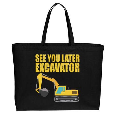 See You Later Excavator Cotton Canvas Jumbo Tote