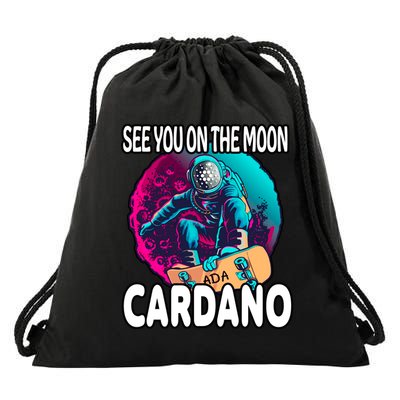 See You On the Moon Cardano Drawstring Bag