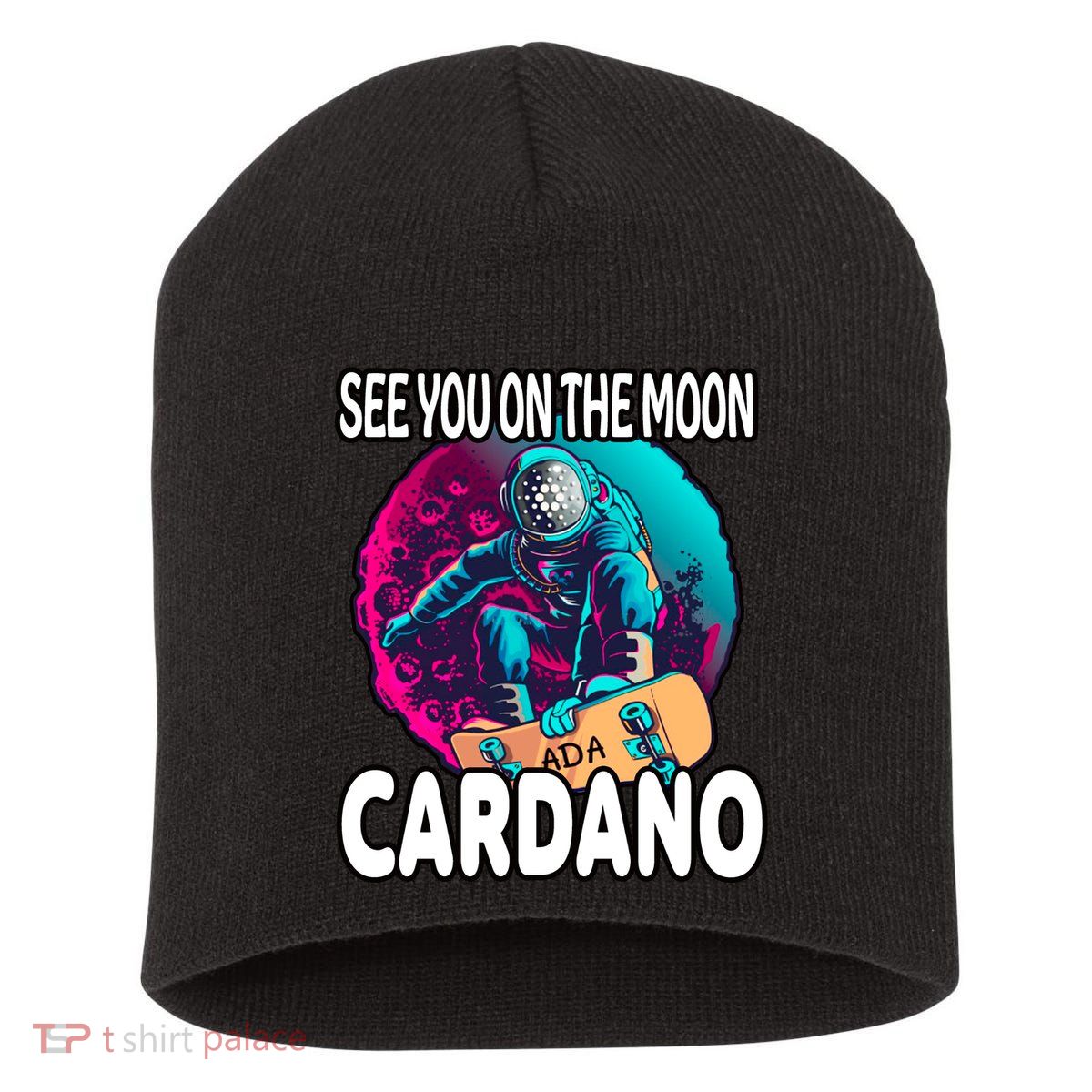 See You On the Moon Cardano Short Acrylic Beanie