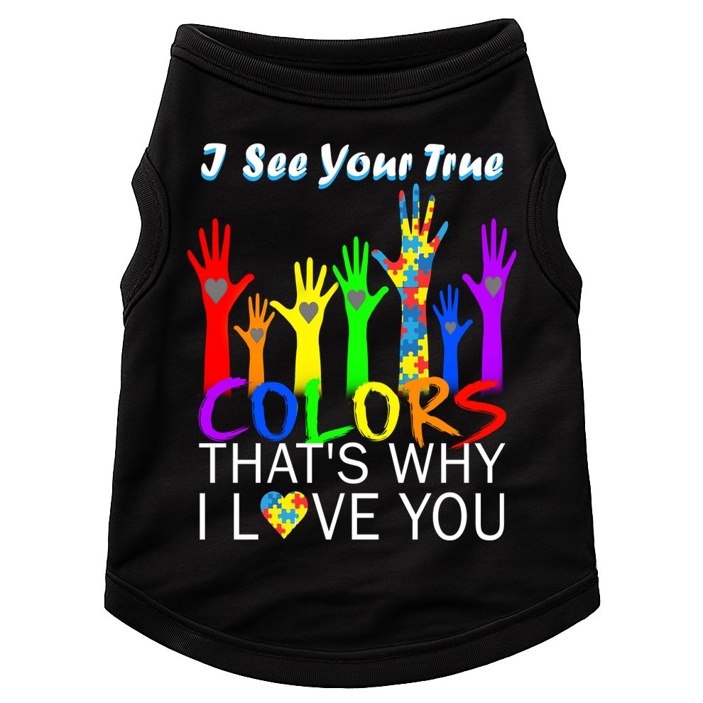 See Your True Colors Autism Puzzle Hands Doggie Tank