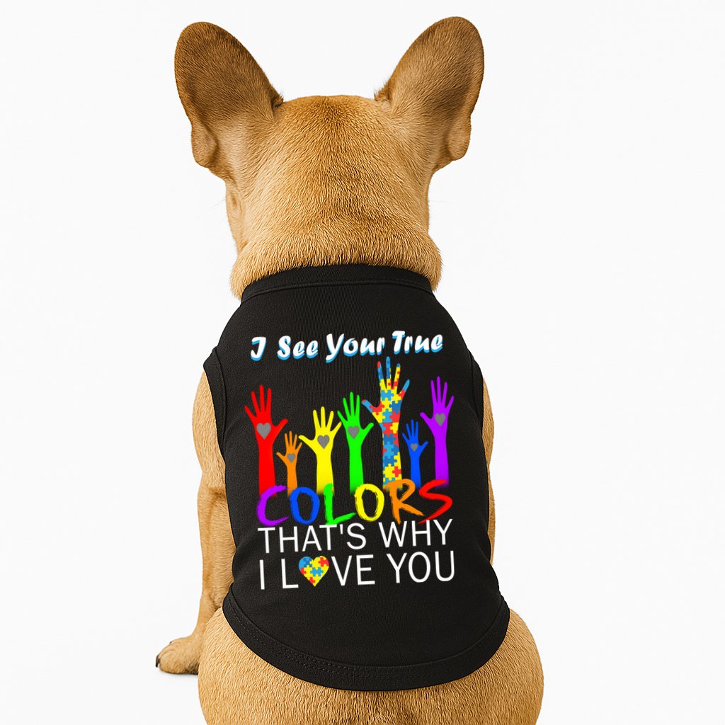 See Your True Colors Autism Puzzle Hands Doggie Tank