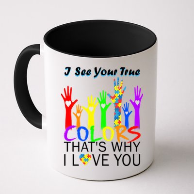 See Your True Colors Autism Puzzle Hands Mug