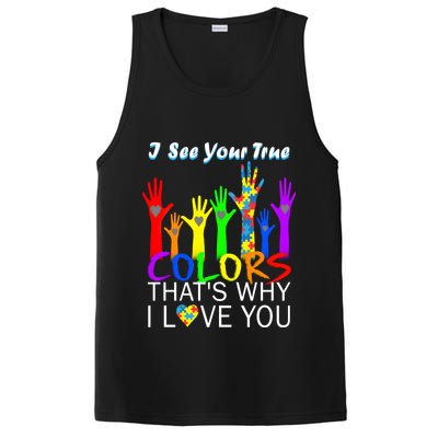 See Your True Colors Autism Puzzle Hands PosiCharge Competitor Tank