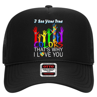 See Your True Colors Autism Puzzle Hands Trucker Hat