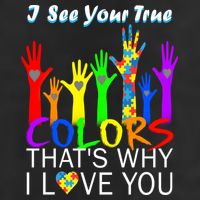 See Your True Colors Autism Puzzle Hands Golf Towel
