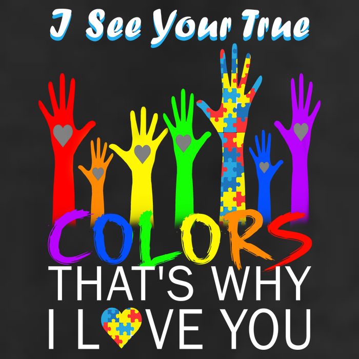 See Your True Colors Autism Puzzle Hands Golf Towel
