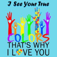 See Your True Colors Autism Puzzle Hands Button