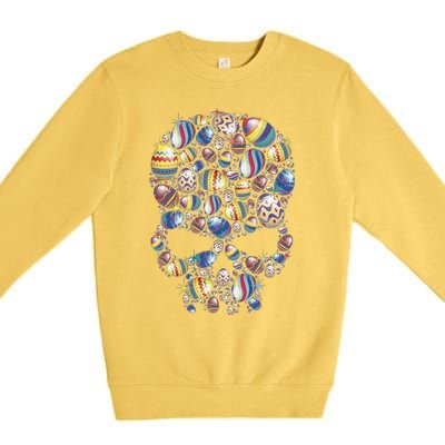 Skull Easter Eggs Skull Made Of Easter Eggs Bunny Premium Crewneck Sweatshirt