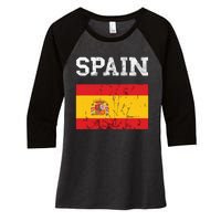 Spain Espana Espanol Spanish Flag Spain Trip Tourist Women's Tri-Blend 3/4-Sleeve Raglan Shirt