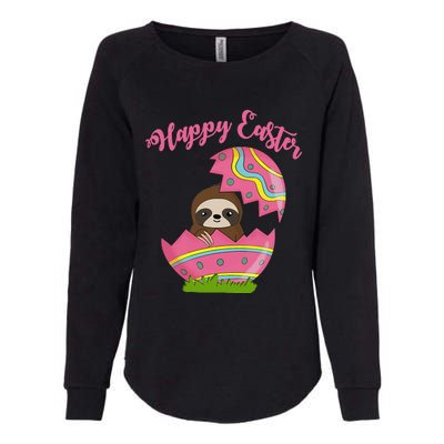 Sloth Easter Egg Happy Graphic,, Women Womens California Wash Sweatshirt