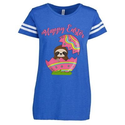 Sloth Easter Egg Happy Graphic,, Women Enza Ladies Jersey Football T-Shirt