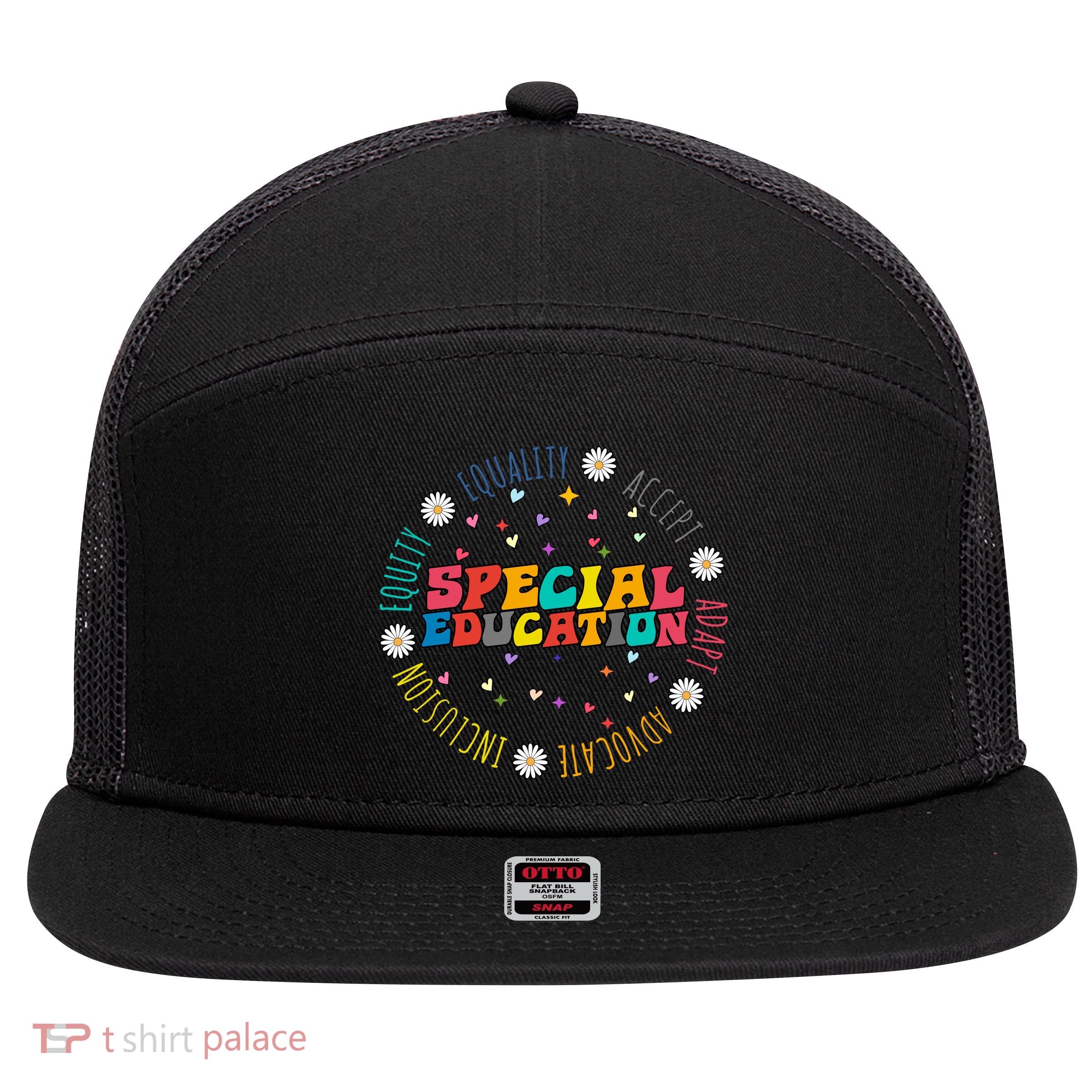 Special Education Equality Cute 7 Panel Mesh Trucker Snapback Hat