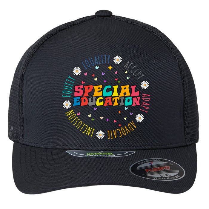 Special Education Equality Cute Flexfit Unipanel Trucker Cap