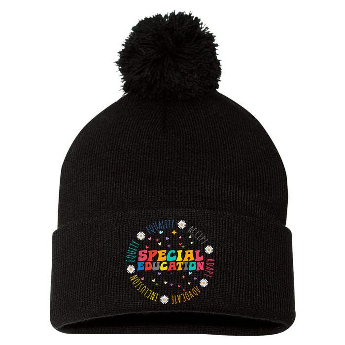 Special Education Equality Cute Pom Pom 12in Knit Beanie