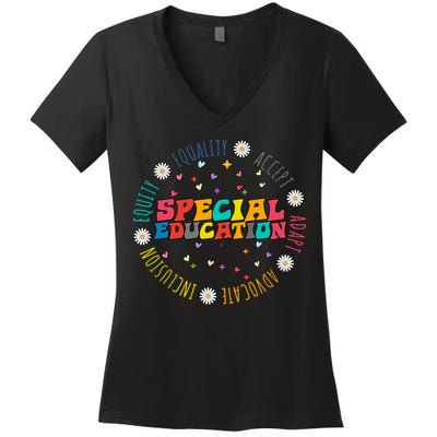 Special Education Equality Cute Women's V-Neck T-Shirt