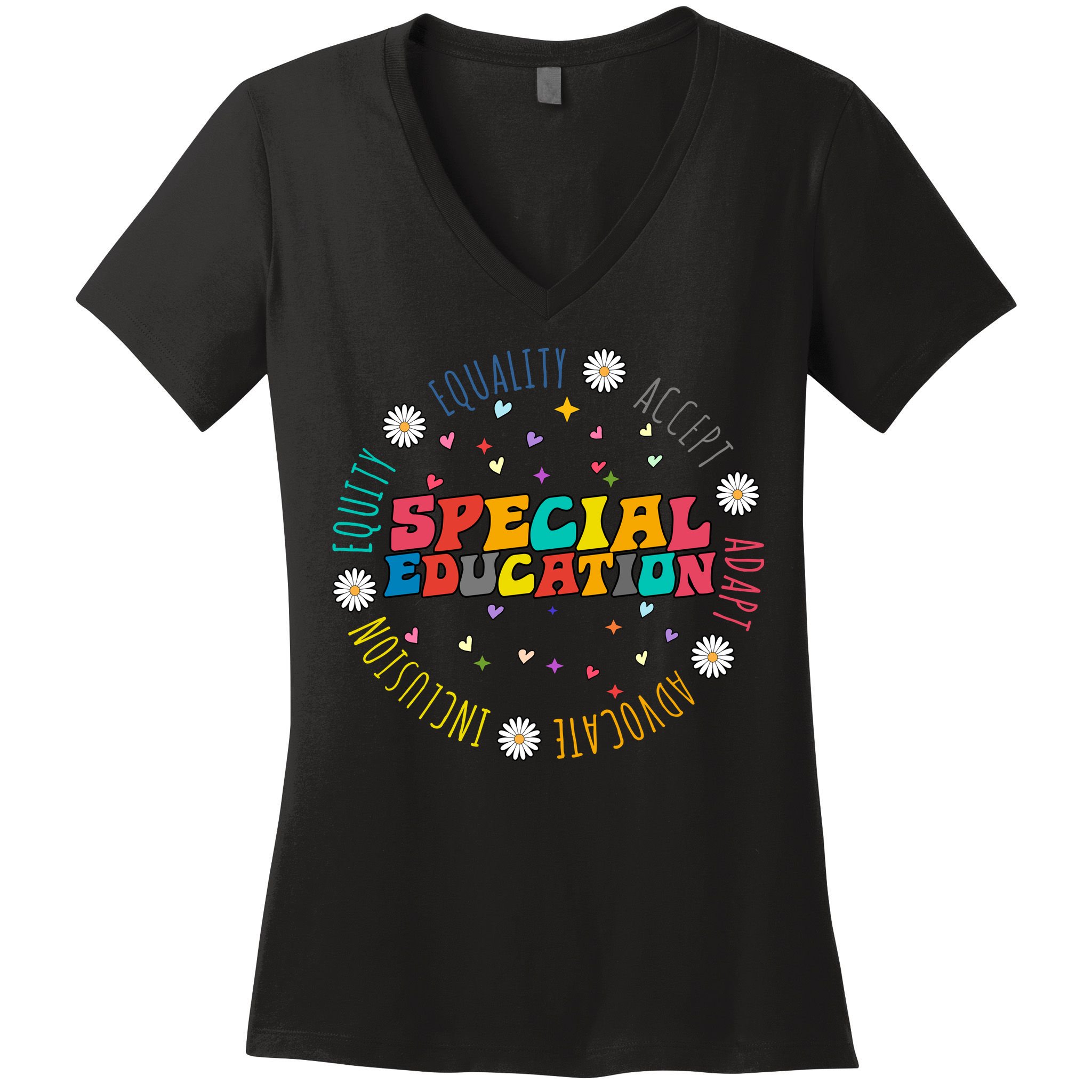 Special Education Equality Cute Women's V-Neck T-Shirt