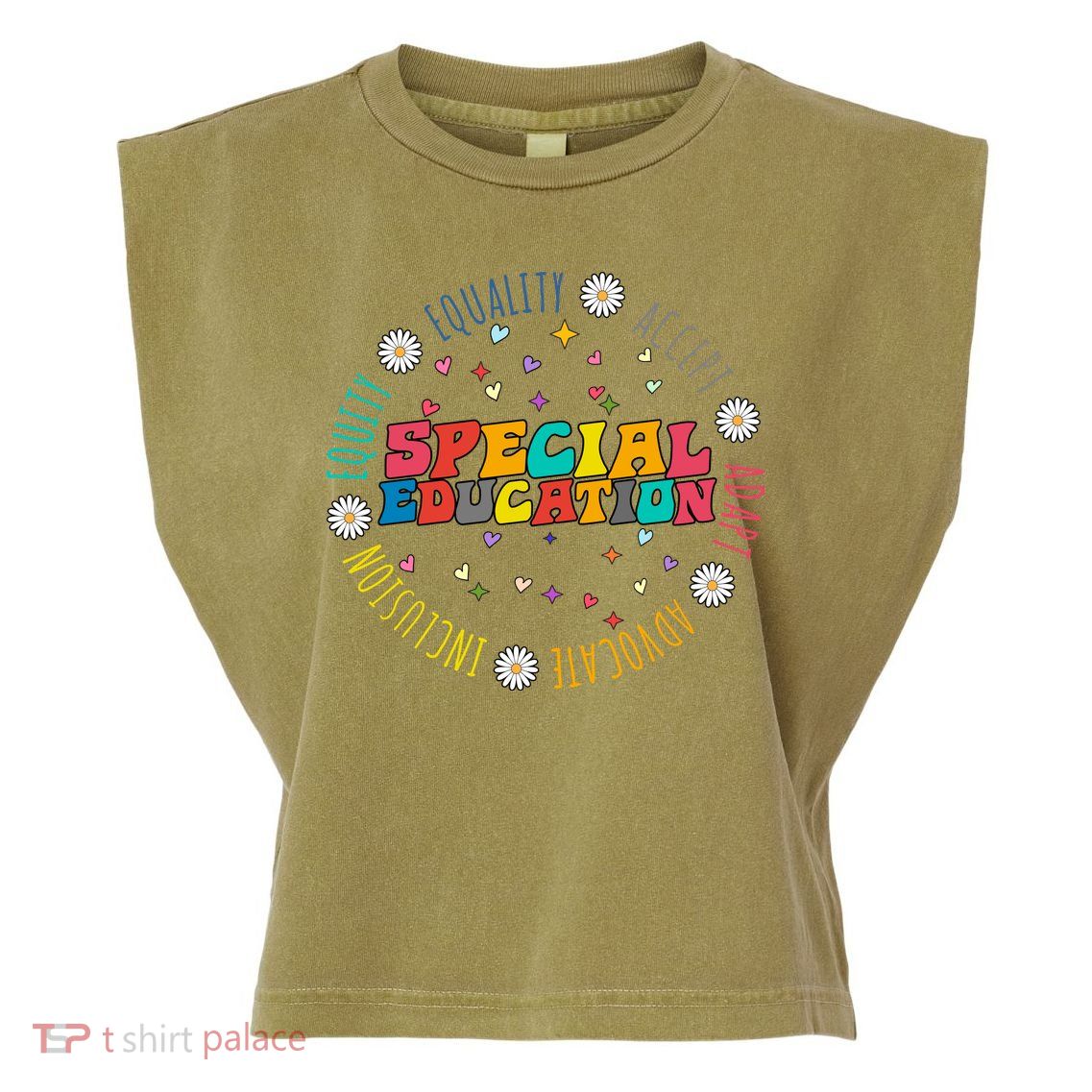 Special Education Equality Cute Garment-Dyed Women's Muscle Tee