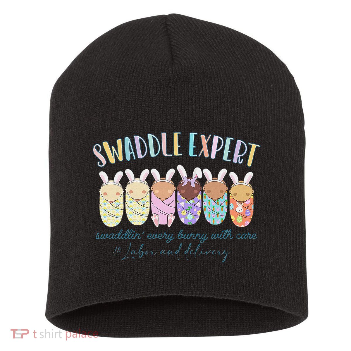 Swaddle Expert Easter Bunny Labor And Delivery Short Acrylic Beanie