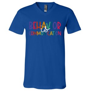 Special Education Ed Teacher Behavior Is Communication Gift V-Neck T-Shirt