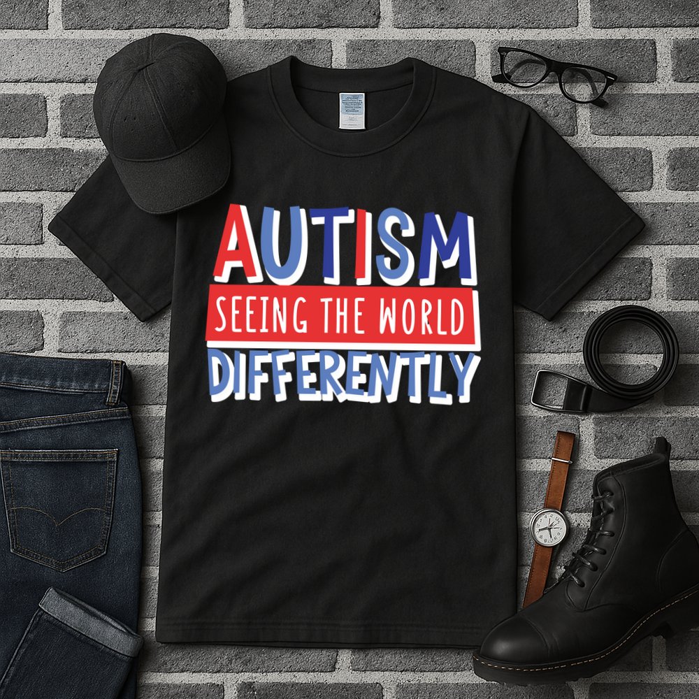 Seeing The World Differently Autism Awareness Tall T-Shirt