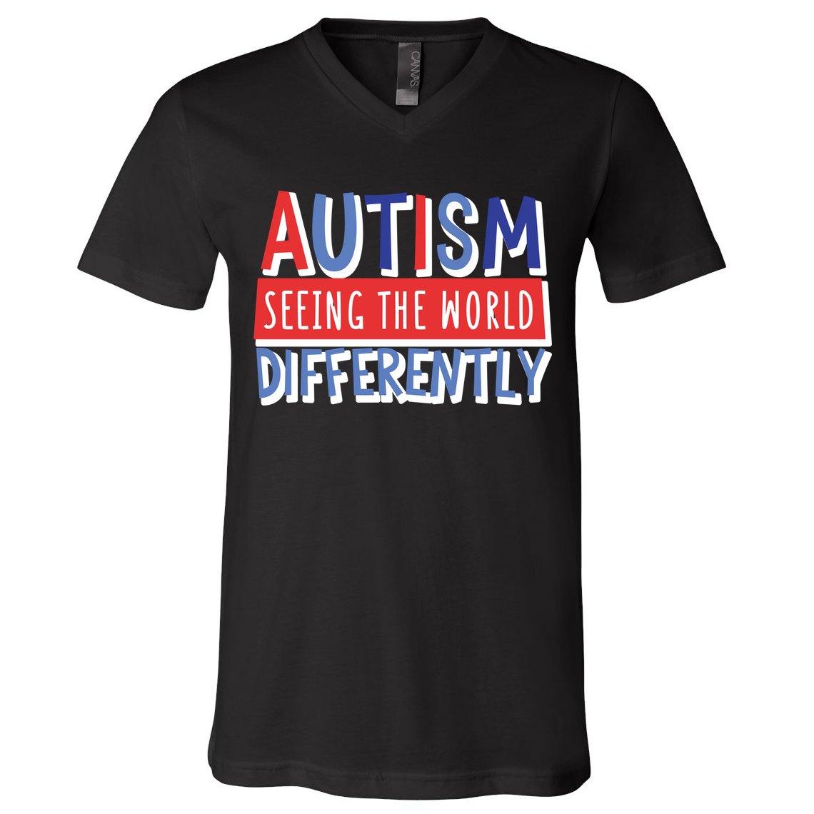 Seeing The World Differently Autism Awareness V-Neck T-Shirt