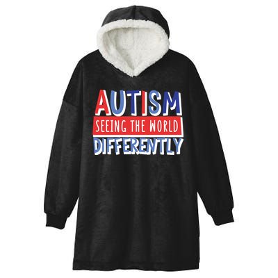 Seeing The World Differently Autism Awareness Hooded Wearable Blanket