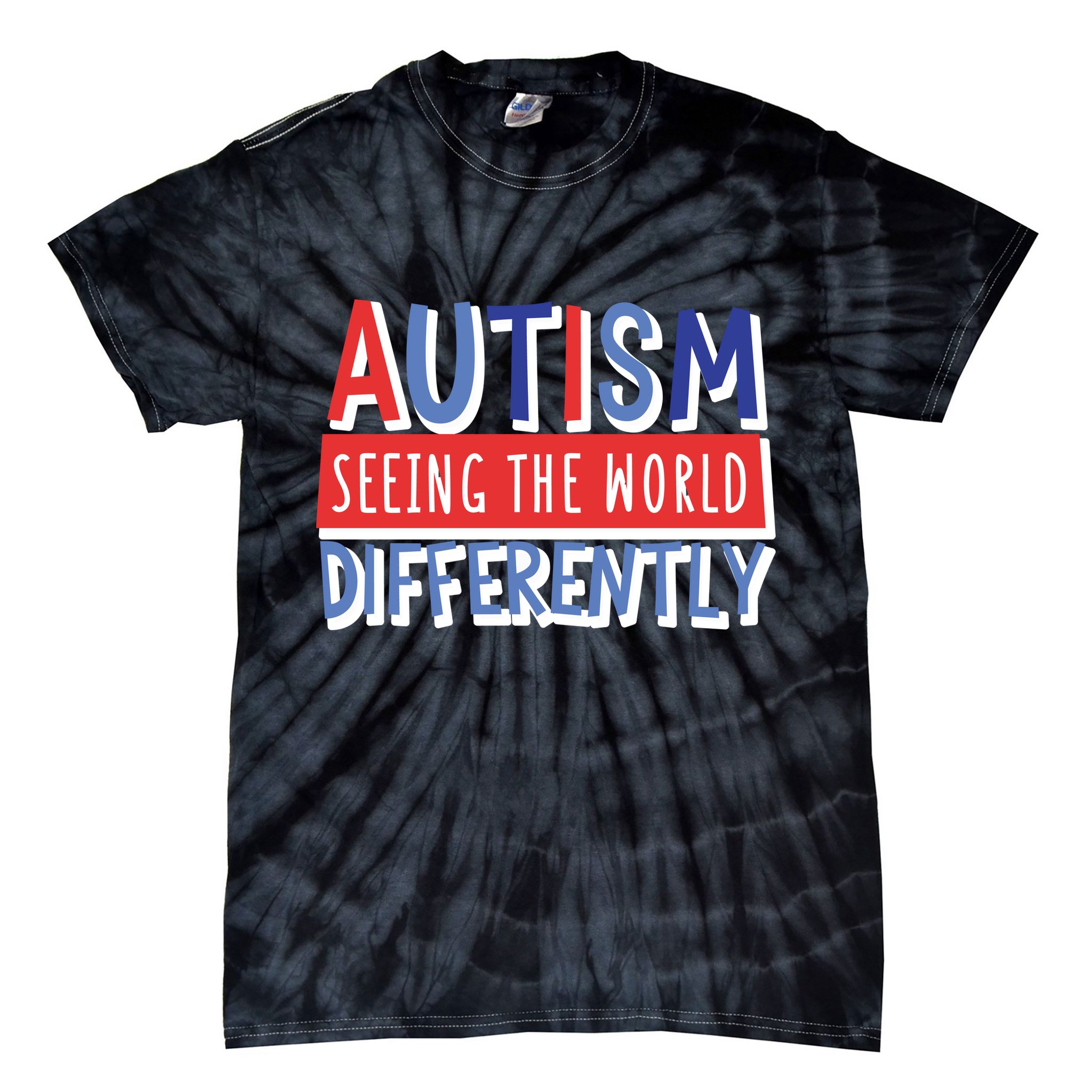 Seeing The World Differently Autism Awareness Tie-Dye T-Shirt