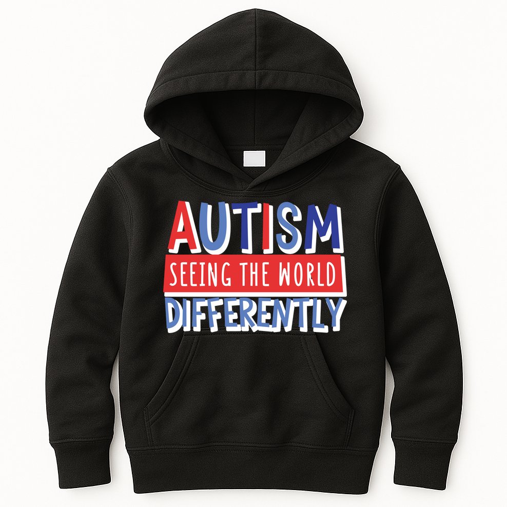 Seeing The World Differently Autism Awareness Kids Hoodie